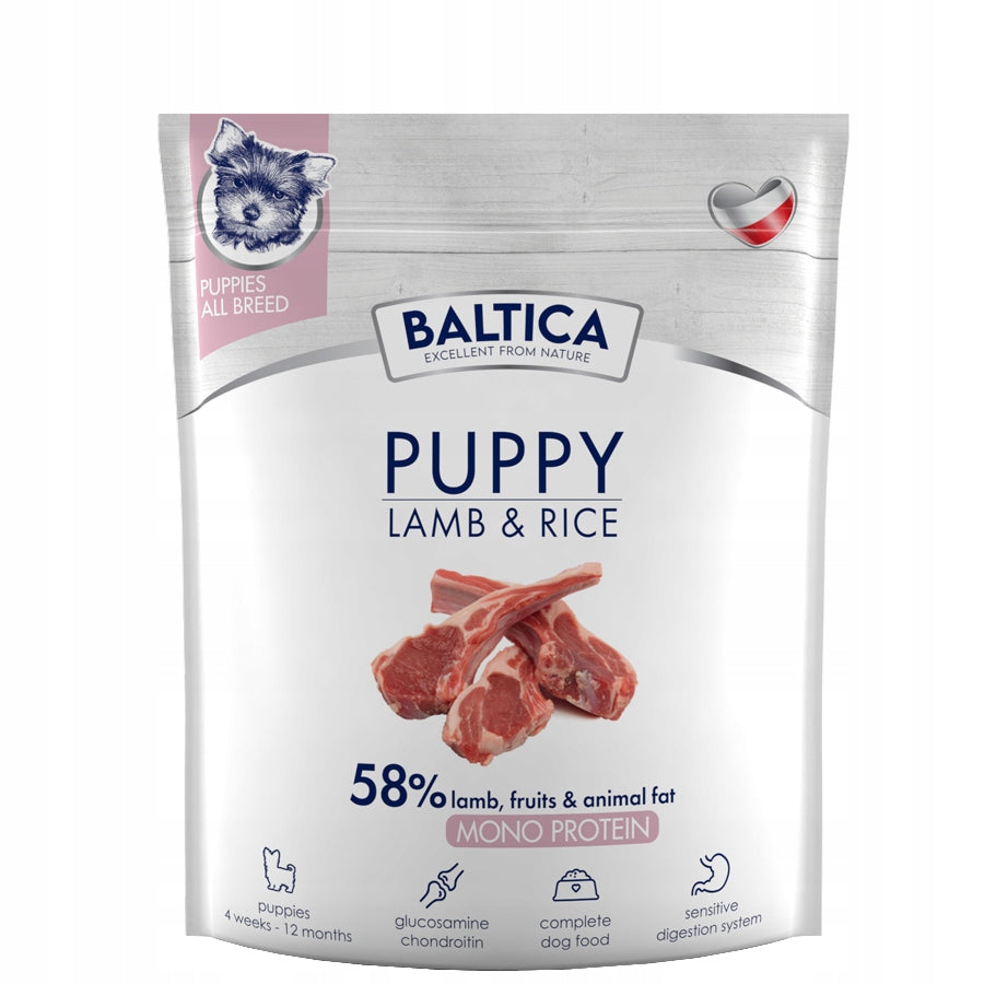 Baltica NU Sucha karma dla SZCZENIAKA Puppy Lamb&Rice 2 x 1kg.