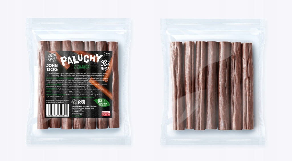 JOHN DOG PALUCHY Z ZAJĄCA 7szt 98 % MIĘSA