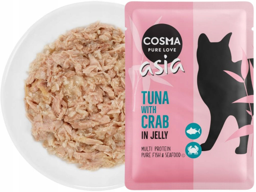 Cosma Asia karma mokra dla kota tuńczyk i krab w galaretce 6x100g