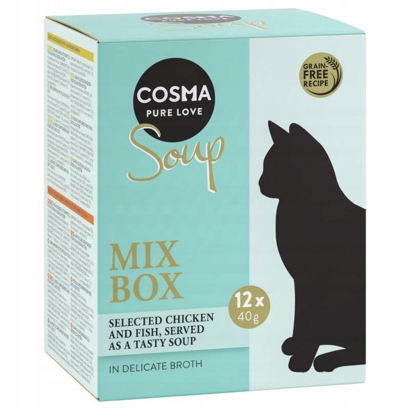 Mokra karma dla kota Cosma soup 12 x 40 g mix smaków