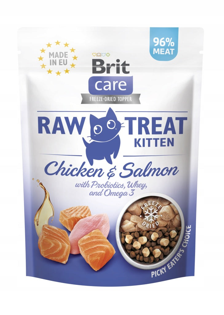 BRIT Raw Treat Cat Kitten - liofilizowane przysmaki kurczak i łosoś 40g