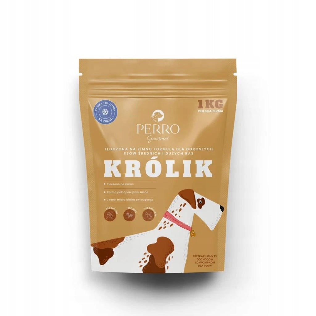 Perro Karma sucha tłoczona na zimno Gourmet Królik M/L 1kg