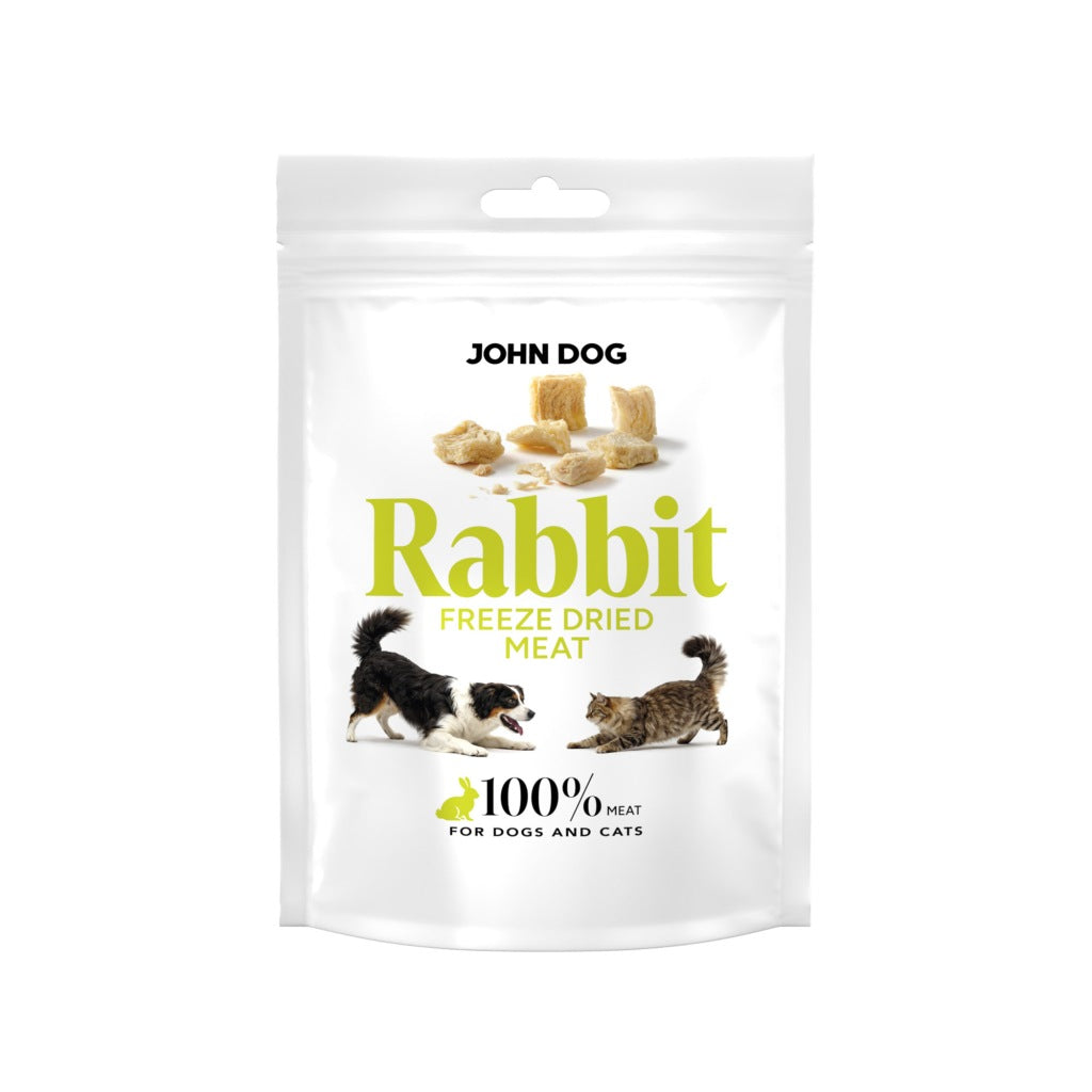 Liofilizowany przysmak dla psa i kota Królik 30 g John Dog Freeze Dried