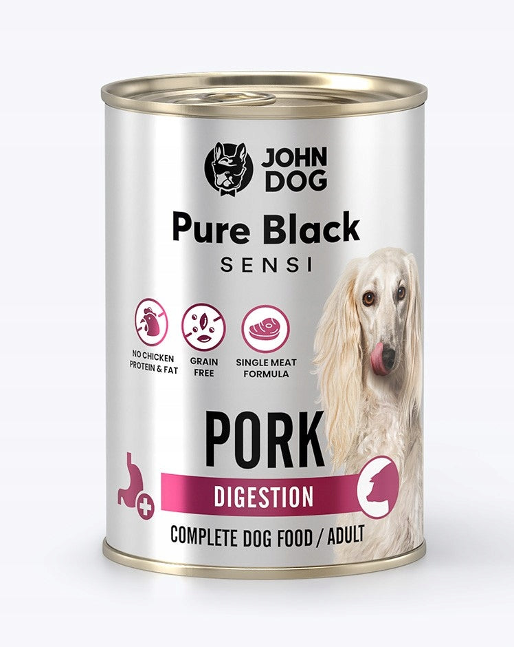 John Dog Pure Black Sensi Digestion karma mokra dla psa wieprzowina 400g