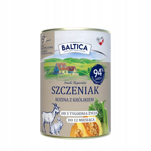 Baltica mokra karma dla szczeniaka kozina z królikiem 400g