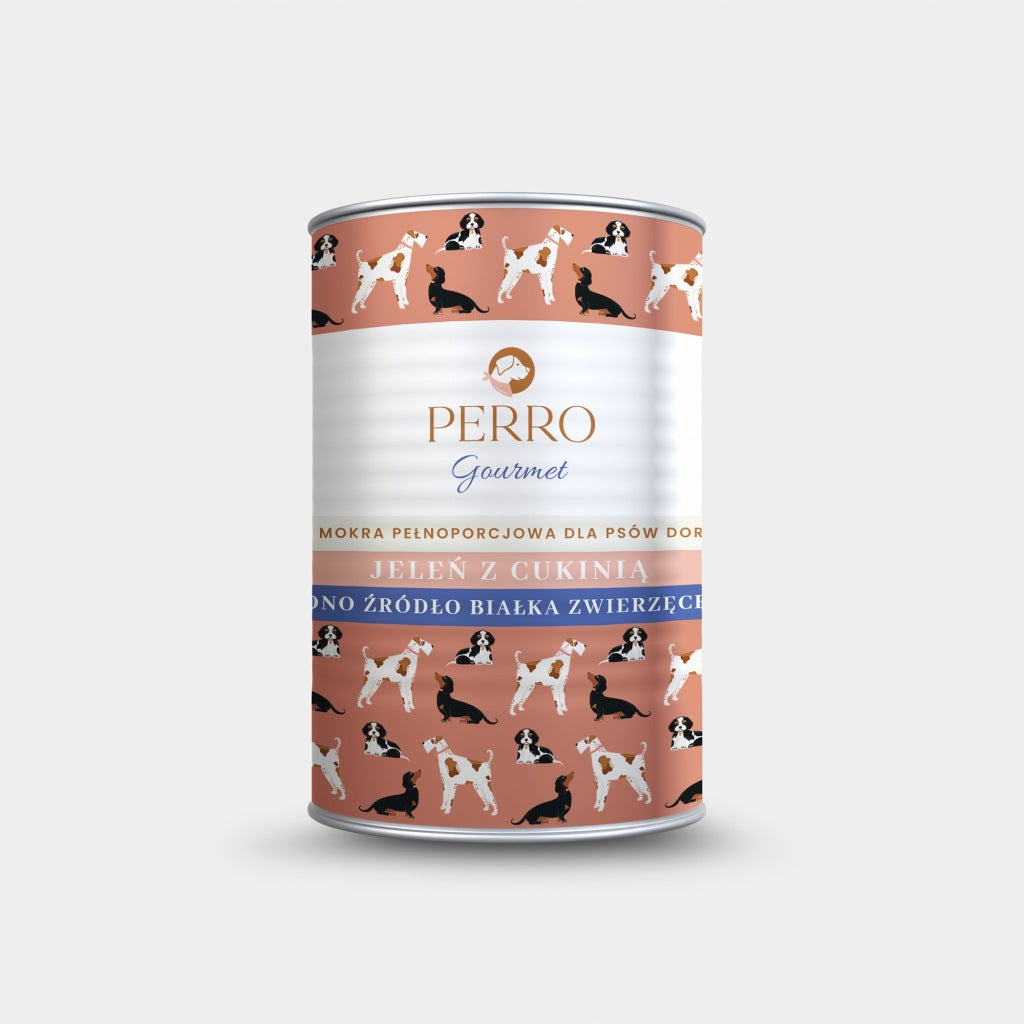 Perro Gourmet Adult Jeleń z cukinią Mokra Karma dla psa 400g