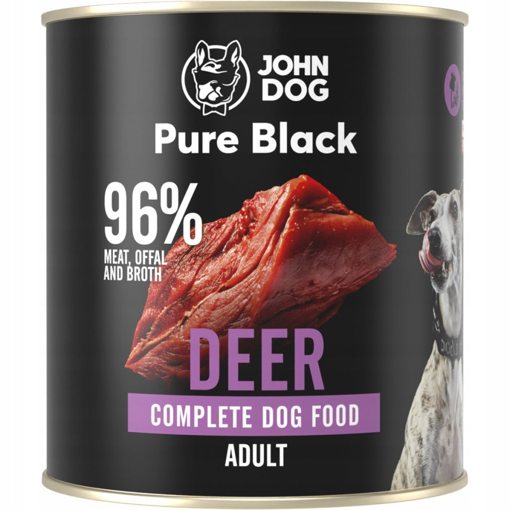 John Dog Pure Black karma mokra adult jeleń 800g