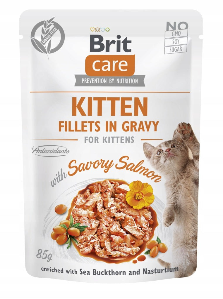 Brit mokra karma dla kociąt z łososiem 85g