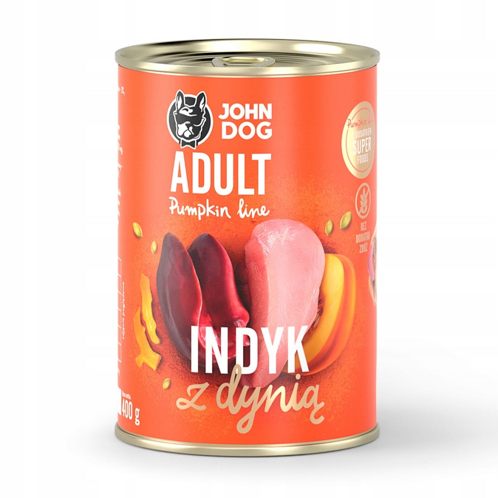 Karma mokra John Dog pies indyk z dynią 400g