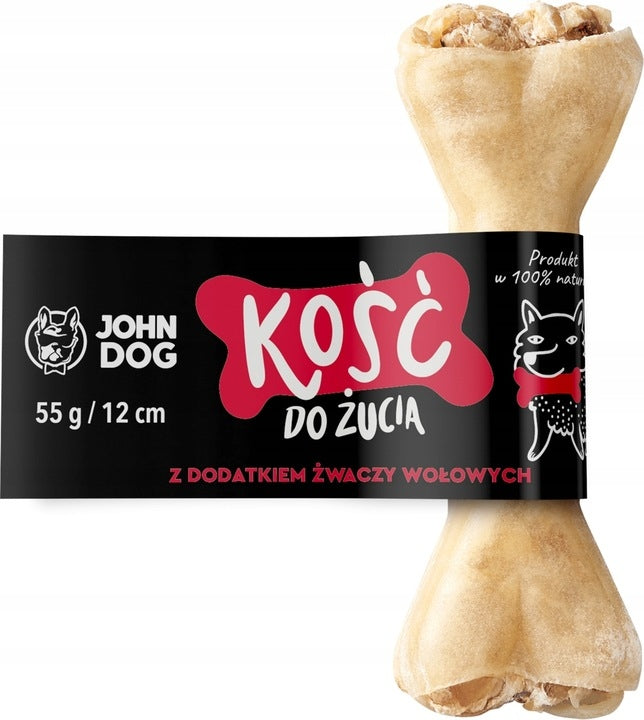 John Dog Kość do żucia dla psa ze żwaczem wołowym 12cm