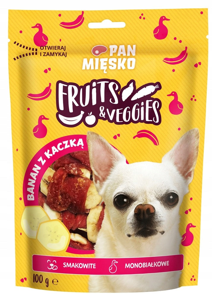 Pan Mięsko Przysmak dla psa Fruits & Veggies Banan z kaczką 100g