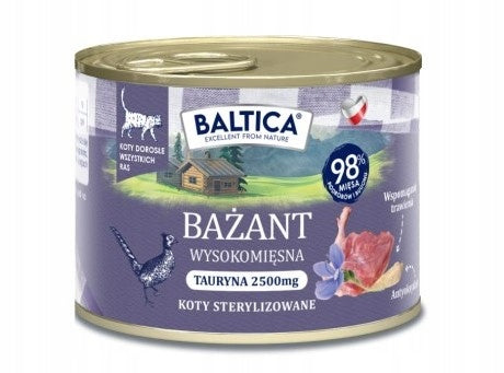 Baltica Karma mokra dla kota BAŻANT monobiałkowa kot dorosły puszka 185g