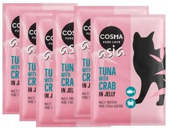 Cosma Asia karma mokra dla kota tuńczyk i krab w galaretce 6x100g