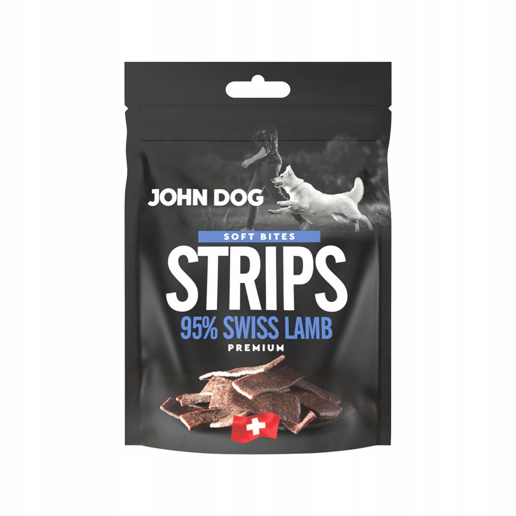 John Dog Soft przysmak paski jagnięcina szwajcarska 95% 70g