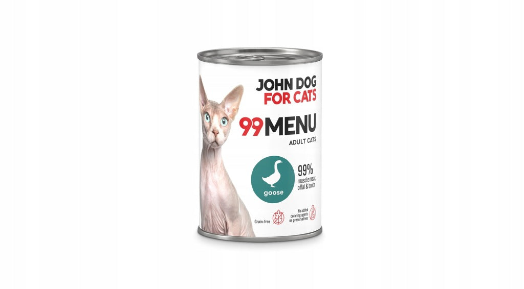 John Dog for Cats 99 menu karma mokra dla kota gęś 400 g