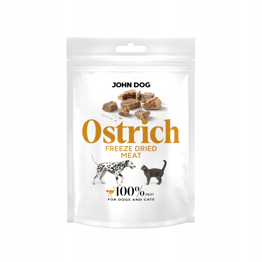 Liofilizowany przysmak dla psa i kota Struś 30 g John Dog Freeze Dried