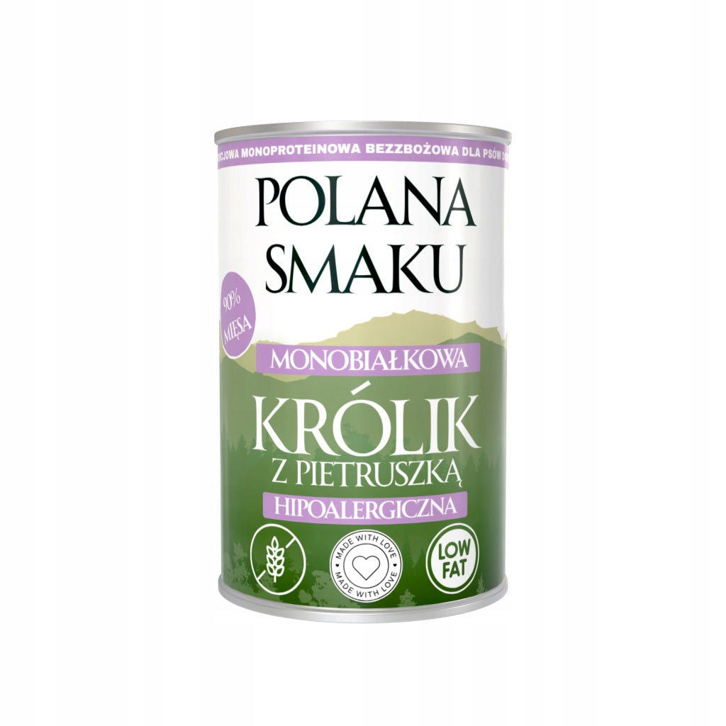 Mokra karma dla psów Polana Smaku królik z pietruszką 400 g