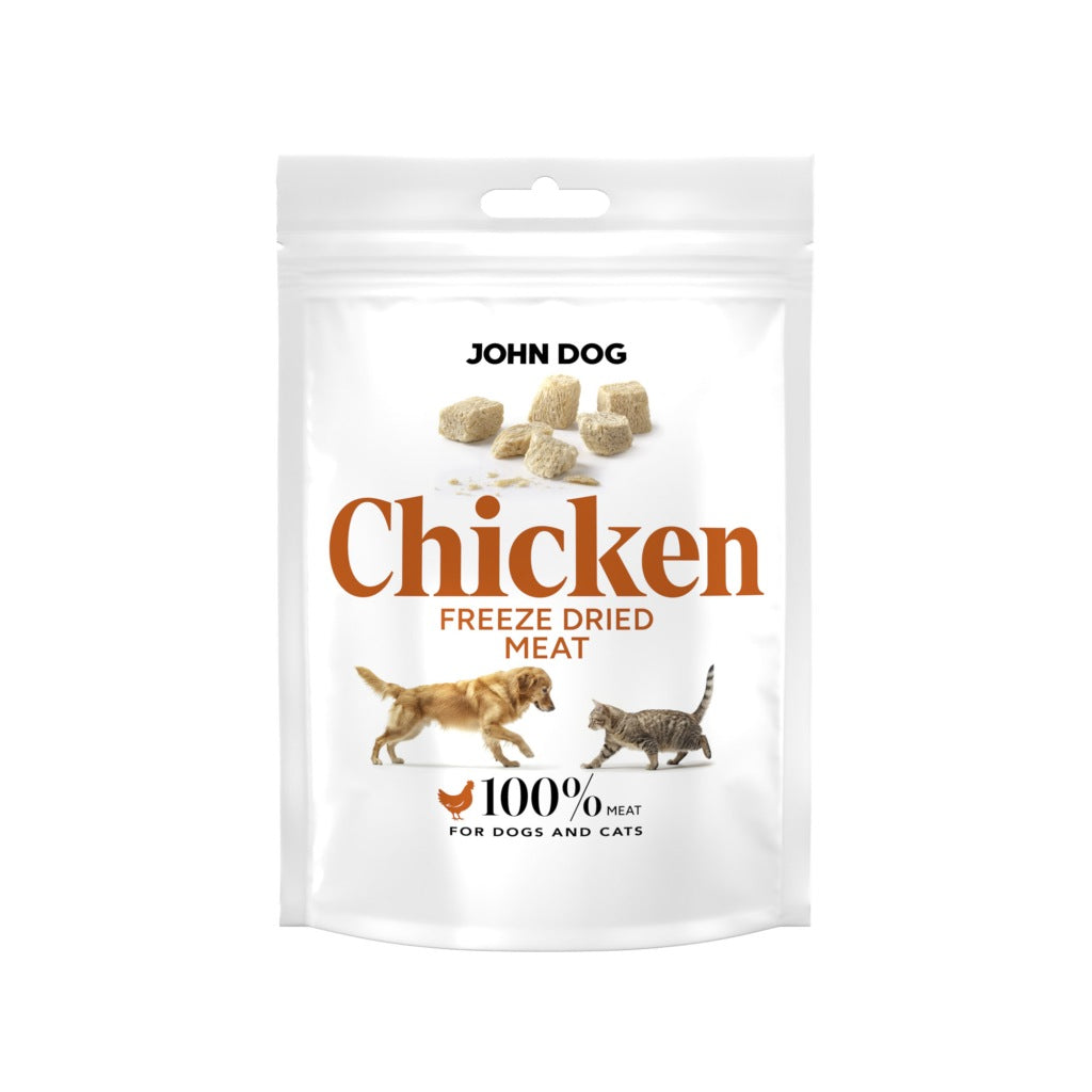 Liofilizowany przysmak dla psa i kota Pierś z kurczaka 30 g John Dog Freeze