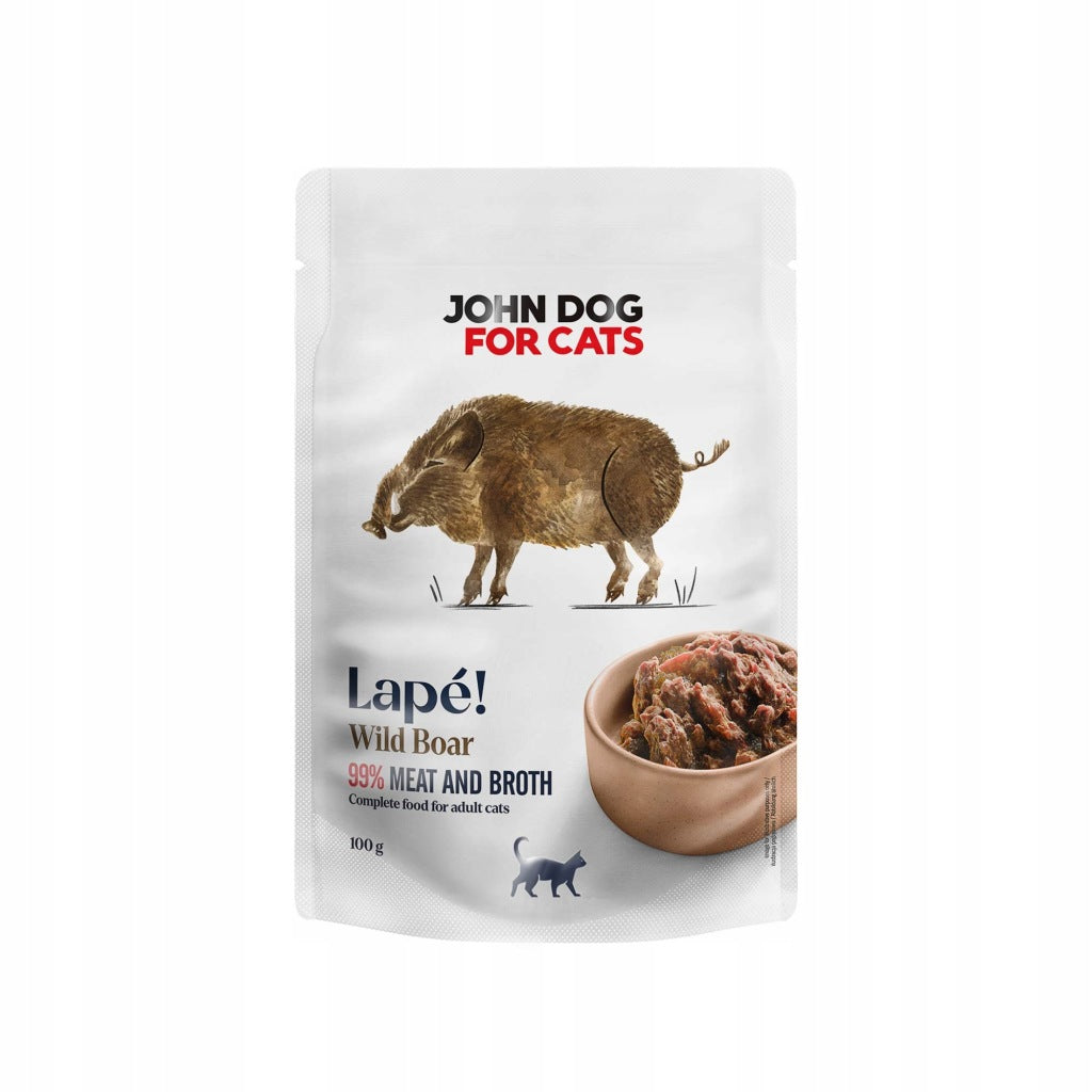 Monobiałkowa karma mokra dla kota Dzik 100 g Lapé John Dog for Cats