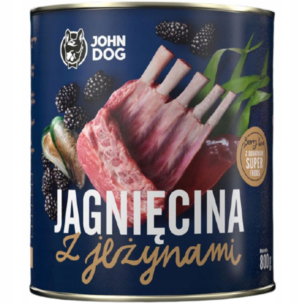 John Dog Berry Line Karma mokra dla psa Jagnięcina z jeżynami 800 g