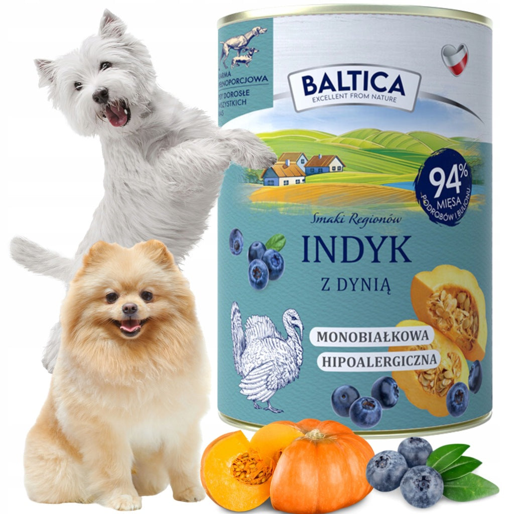 Baltica mokra karma dla PSA Indyk z Dynią 6 x 400g