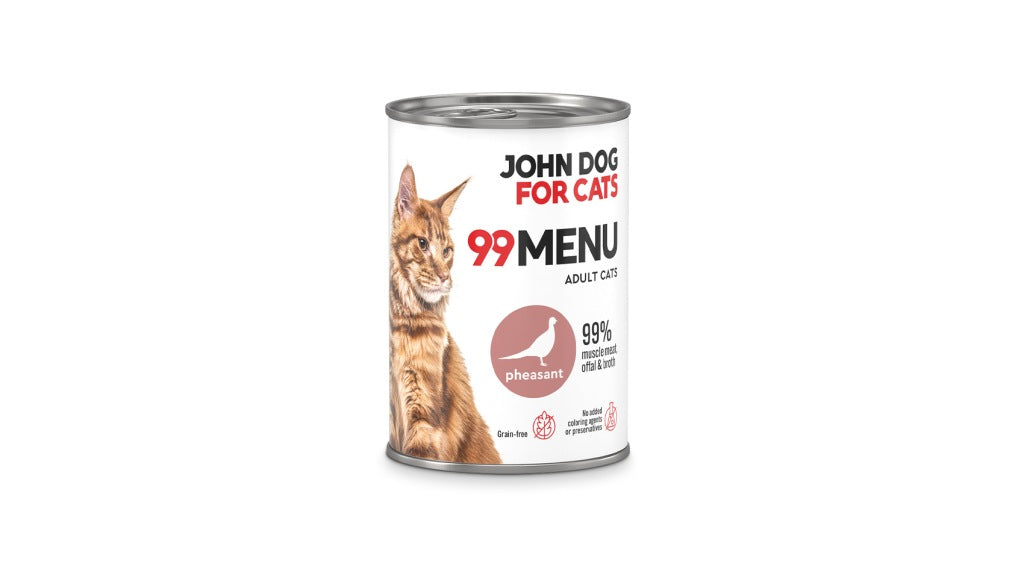 John Dog for Cats 99 Menu Mokra Karma Dla Dorosłych Kotów Z Bażantem 400g