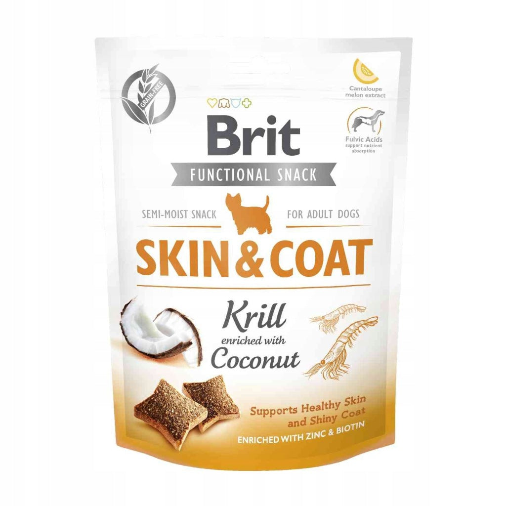 Smakołyki dla psów Brit Care Snack Functional Skin & Coat Krill 150g