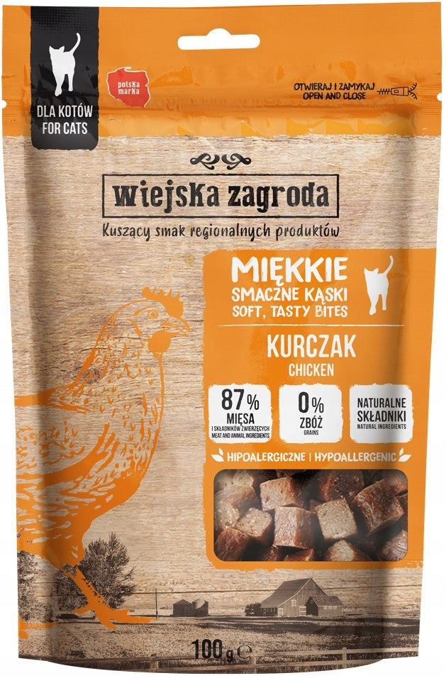 Wiejska Zagroda przysmak dla kota miękkie smaczne kąski kurczak 100g