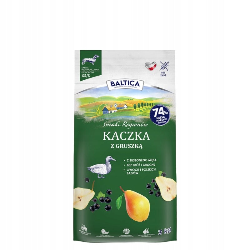 Sucha karma dla psa Baltica Kaczka z gruszką bezzbożowa XS/S 3 kg