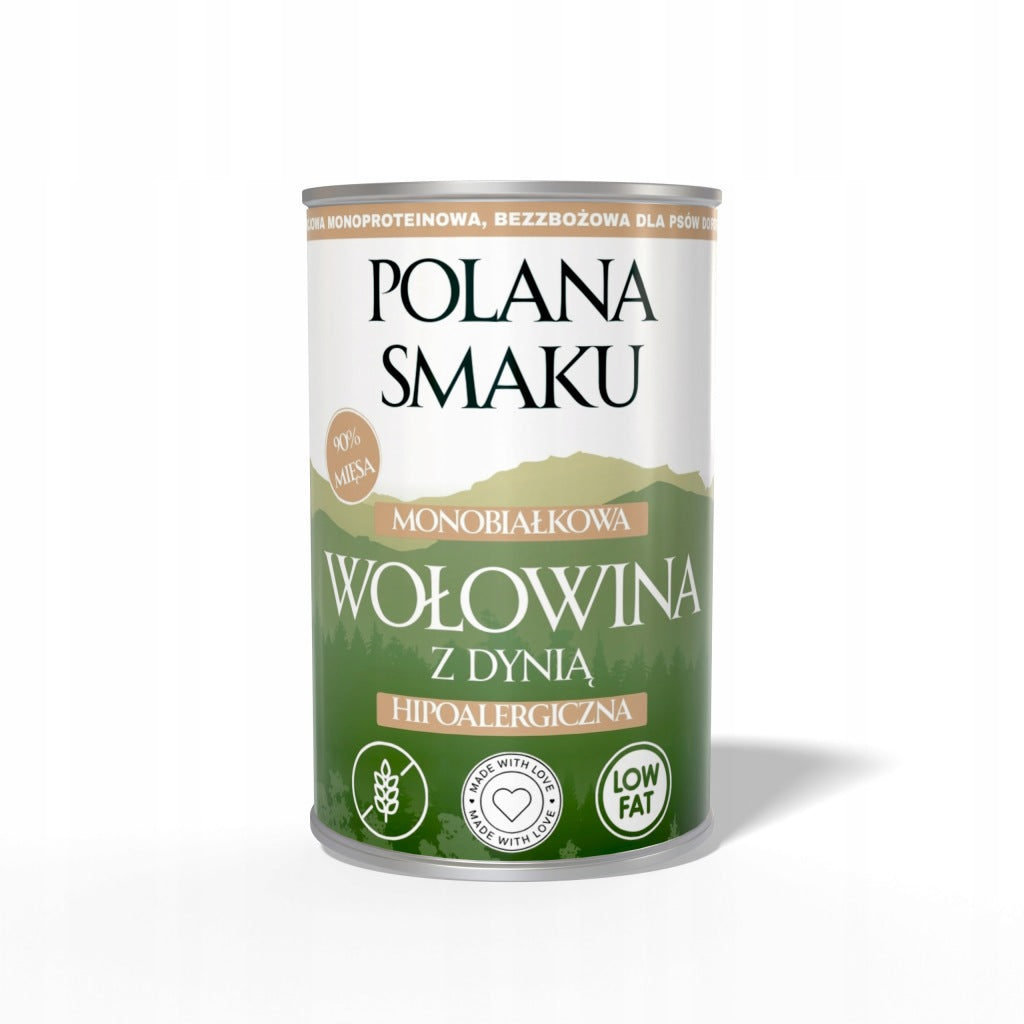 Polana Smaku karma mokra dla psa wołowina z dynią 400g monobiałkowa