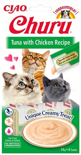 Inaba Cat Churu 56g kremowy przysmak dla kota sosik tuńczyk z kurczakiem