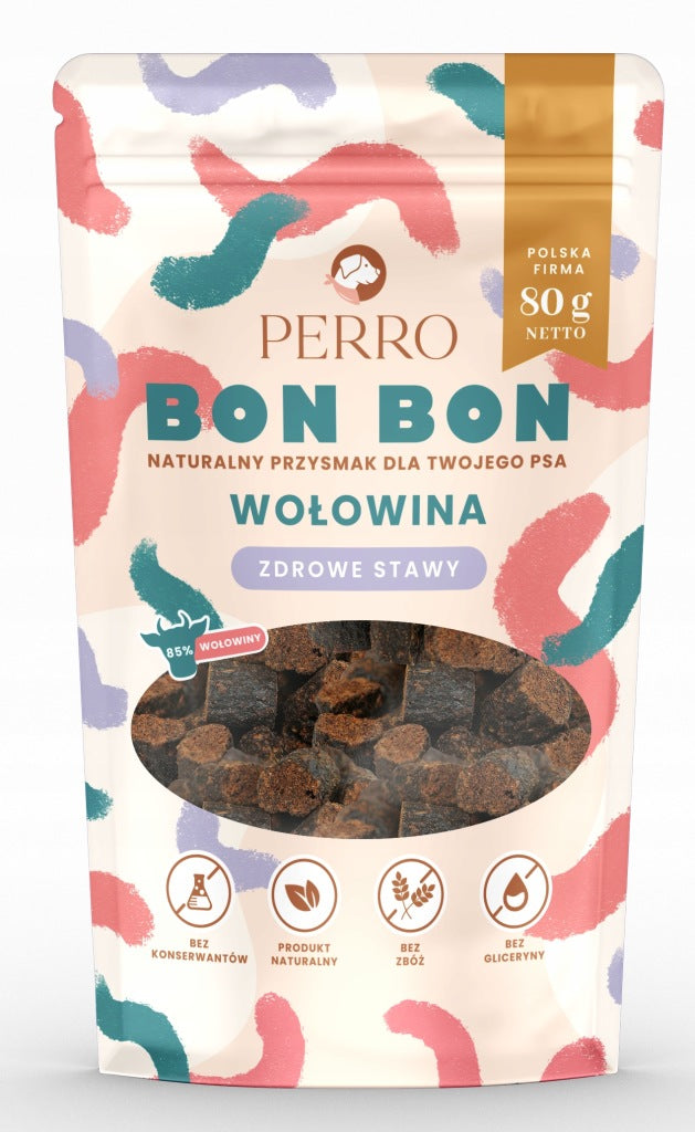 Perro Przysmak dla psa Bon Bon zdrowe stawy Wołowina 80g