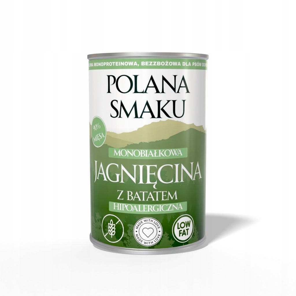 Polana Smaku mokra karma dla dorosłych psów jagnięcina z batatami 400g