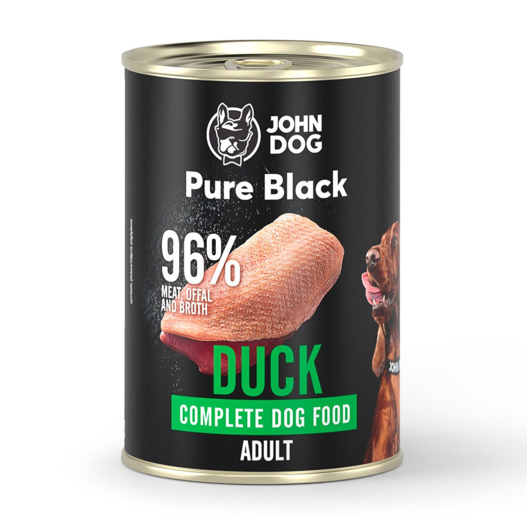 Karma mokra John Dog Pure Black adult kaczka 400 g