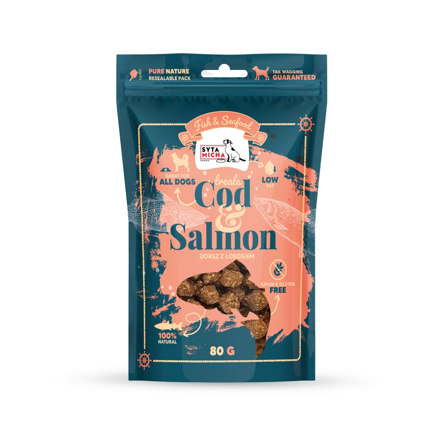 Syta Micha Fish & SeaFood przysmak dla psa dorsz 80 g