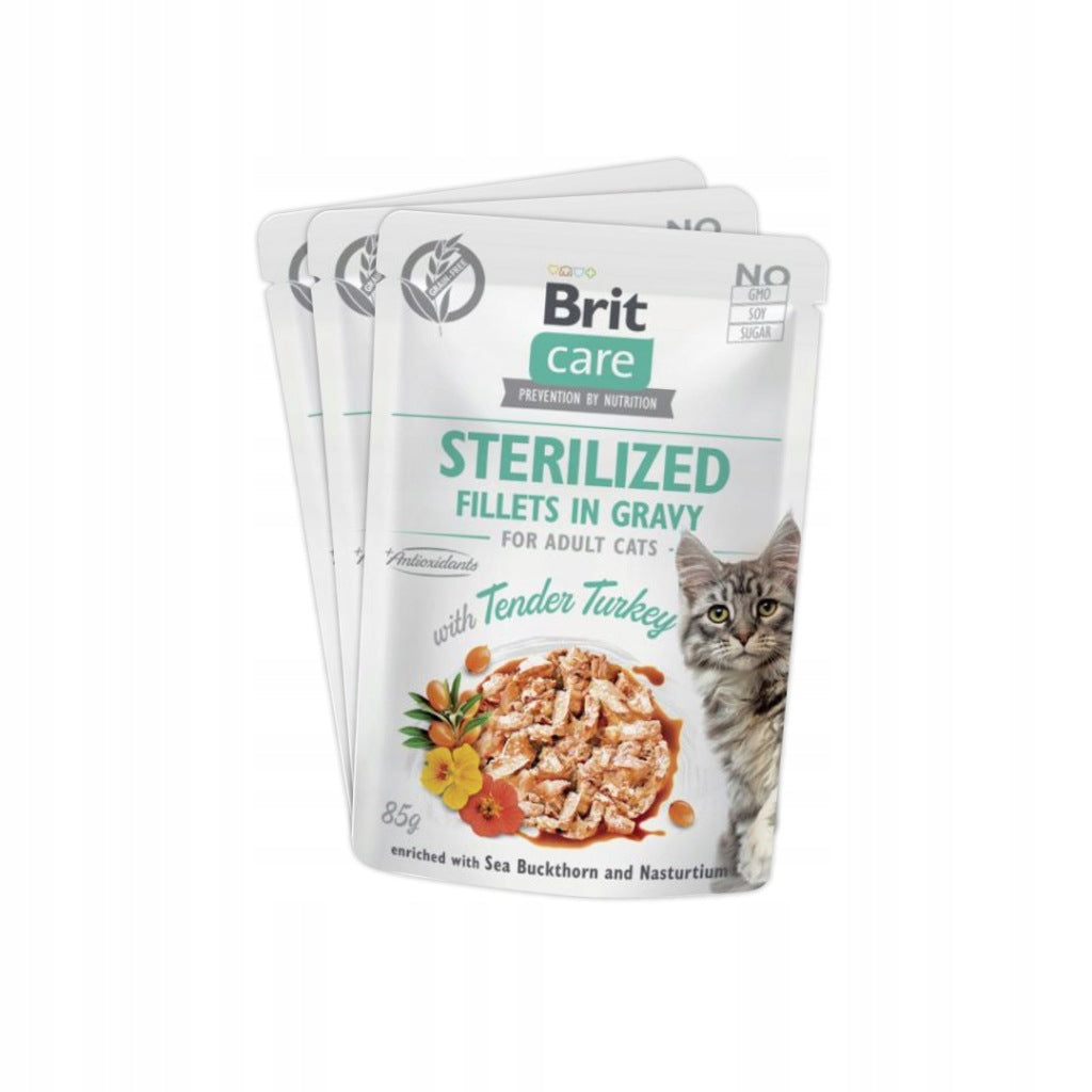 Brit Care Fillets in Gravy Sterilized mix smaków w sosie dla kota 12 x 85 g