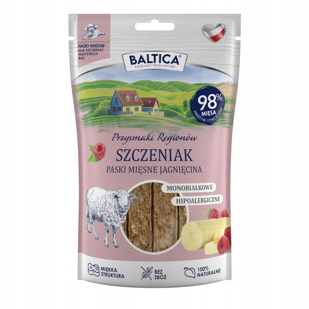 Paski mięsne dla szczeniąt Baltica Przysmaki Regionów jagnięcina 90 g