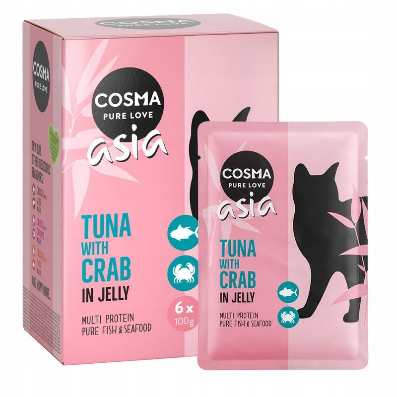 Cosma Asia karma mokra dla kota tuńczyk i krab w galaretce 6x100g