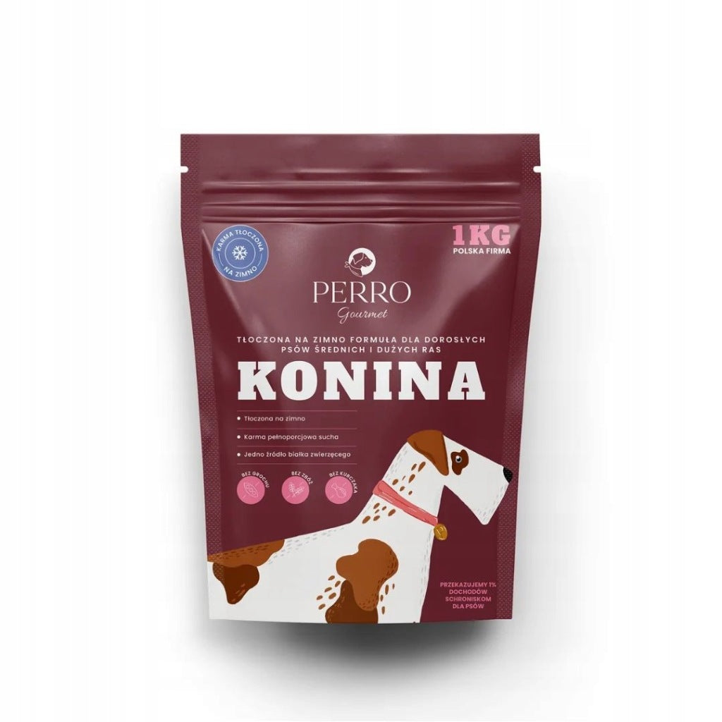 Perro karma tloczona na zimno konina 1 kg