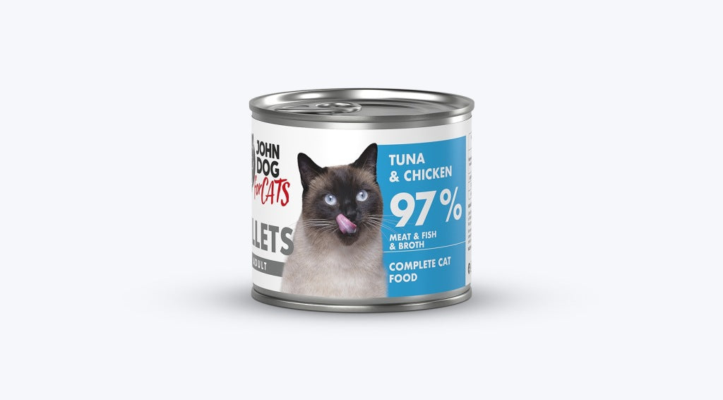 John Dog for Cats Filety Mokra karma dla kota - Tuńczyk i kurczak 140g