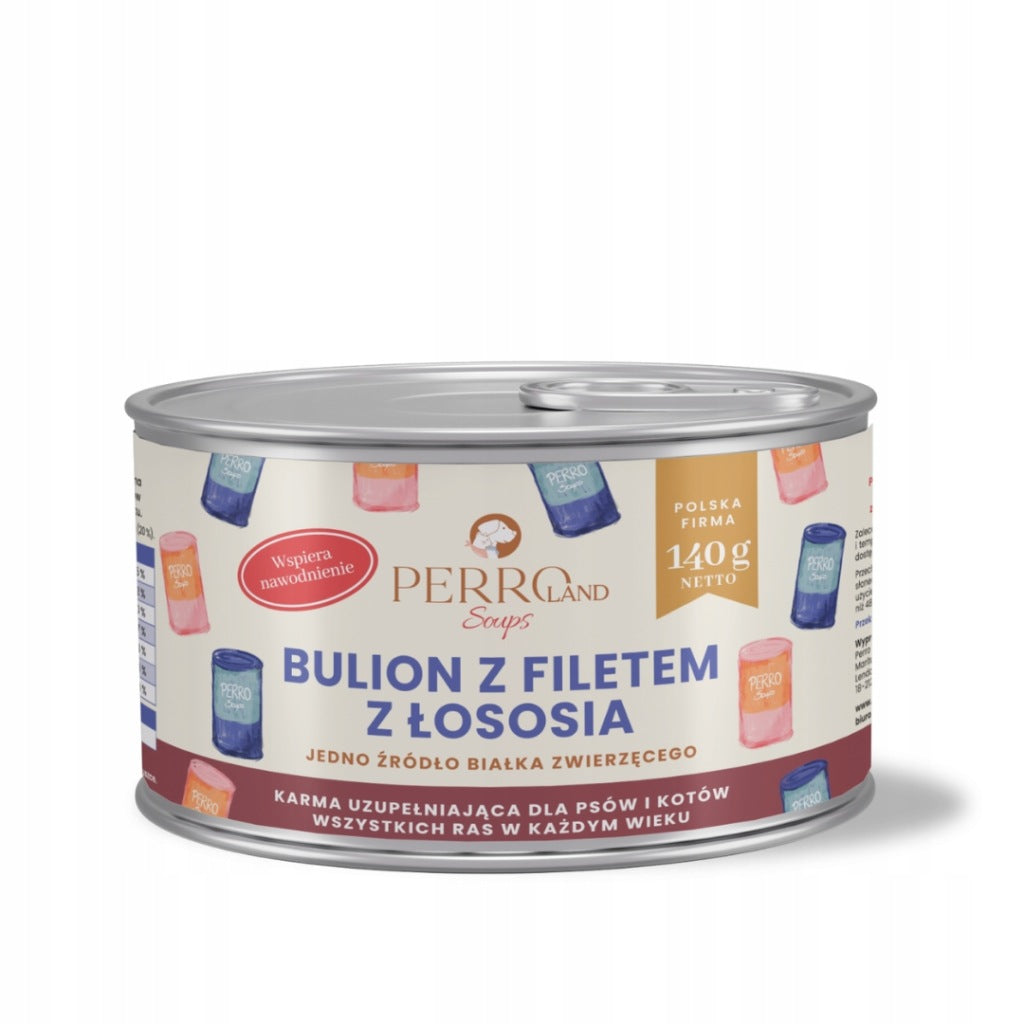PERROland Soups - bulion nawadniający dla Psa i Kota Łosoś 140g