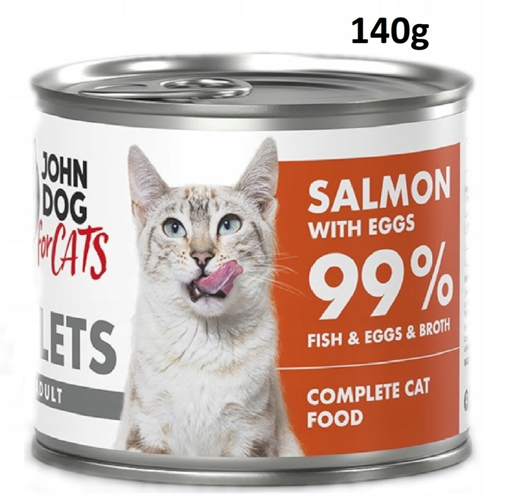 John Dog for cats mokra karma dla kota łosoś z jajkami filety 140 g