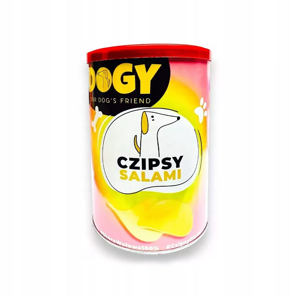 Przysmak naturalne czipsy o aromacie Salami dla psa 120g - DOGY