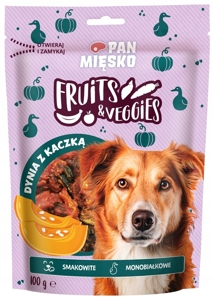Pan Mięsko Fruits & Veggies przysmak dla psa dynia z kaczką 100g