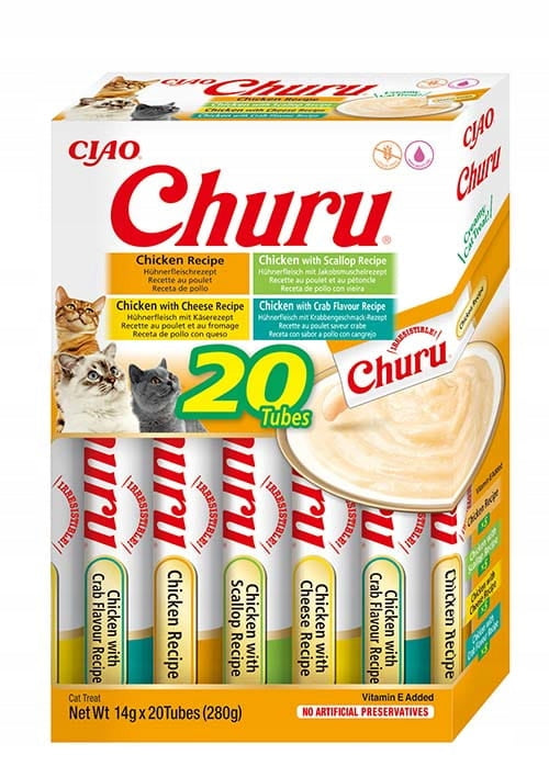 Inaba Cat Churu 20x14g (280g) kremowy przysmak dla kota mix z kurczakiem