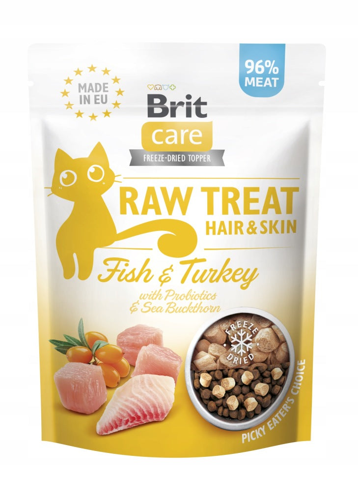 Smakołyk dla kota Brit Raw Treat Hair&Skin indyk 40 g