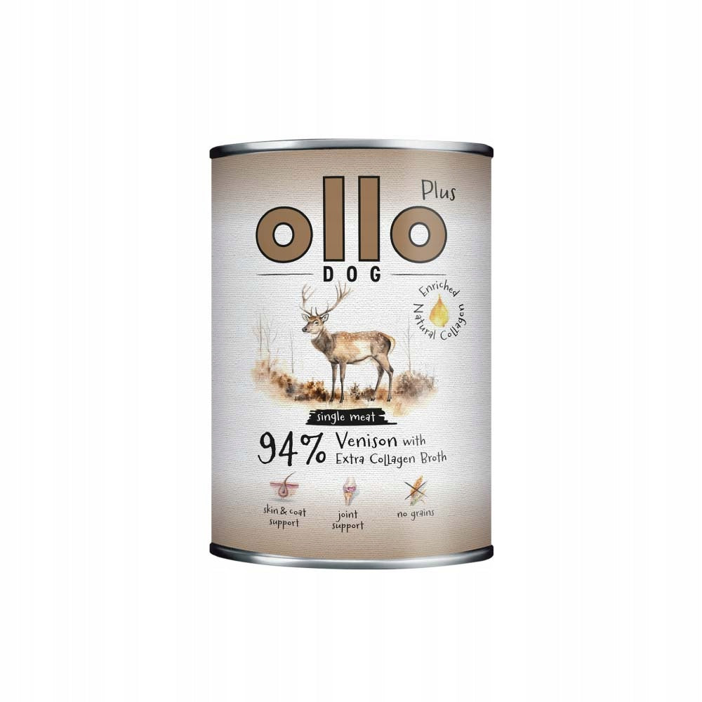 Ollo Plus Kolagen Monobiałkowa Mokra karma dla psa 94% Jeleń 800g