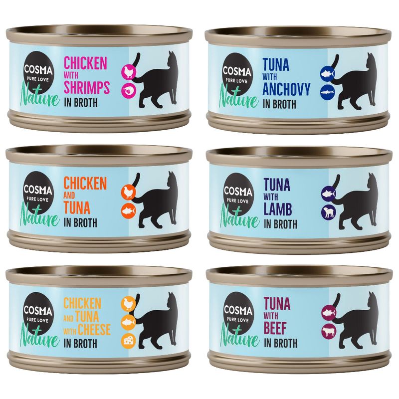 Mokra Karma Dla Kota Cosma Nature Mix II Pakiet 6 Smaków 6 x 70 g