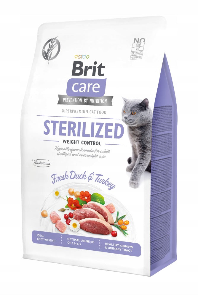 Karma dla kota BRIT CARE Sterilized Weight Control Kaczka i indyk 400 g