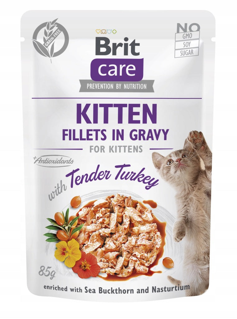 Brit Care Mokra karma dla kociąt filet w sosie delikatny indyk 85 g